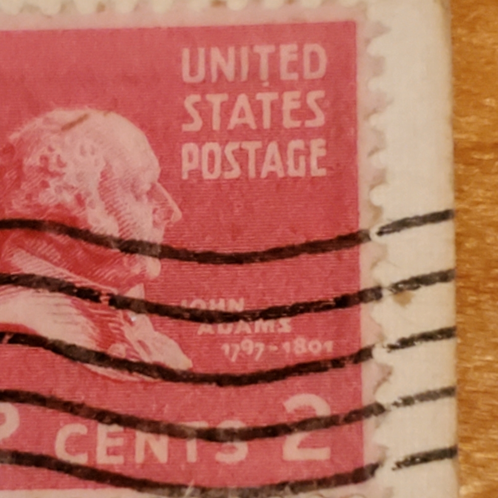 2 Cents Stamp John Adams RARE 1797-1801 Postage Stamp Florida Post Card